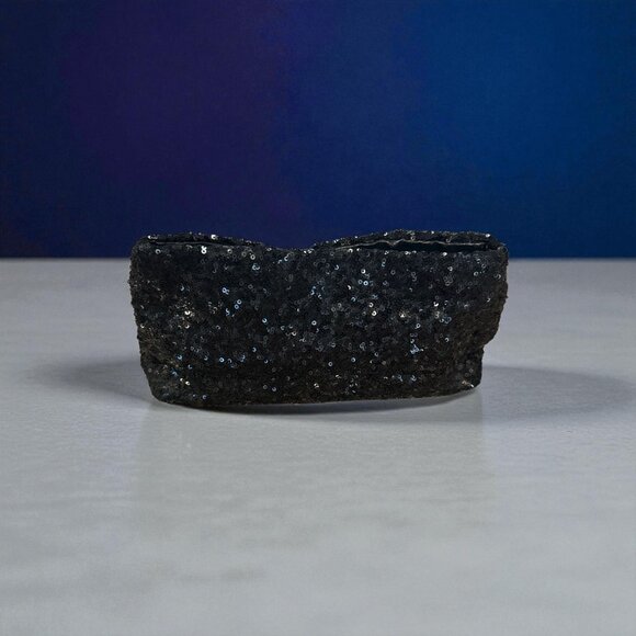 Victorias Secret Black Sequin Clutch Bag With Snap Closure 10.5" X 5" Evening Ac - Picture 1 of 4